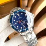 Fake Omega Seamaster James Bond 007 Blue Dial Stainless Steel Watches